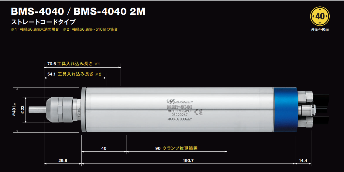 40mm高速电主轴BMS-4040