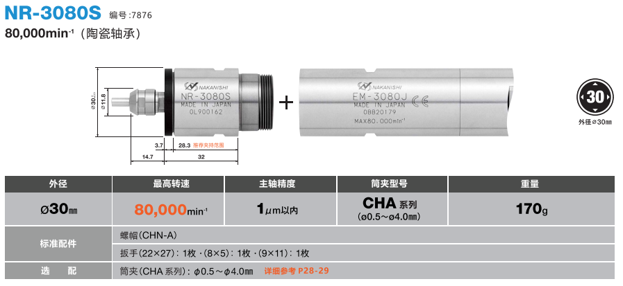 NR-3080S中西精密电主轴尺寸.png NR-3080S中西精密电主轴尺寸.png